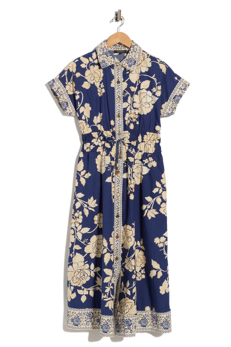 Floral Short Sleeve Cotton Shirtdress, Alternate, color, MAYA FLORAL