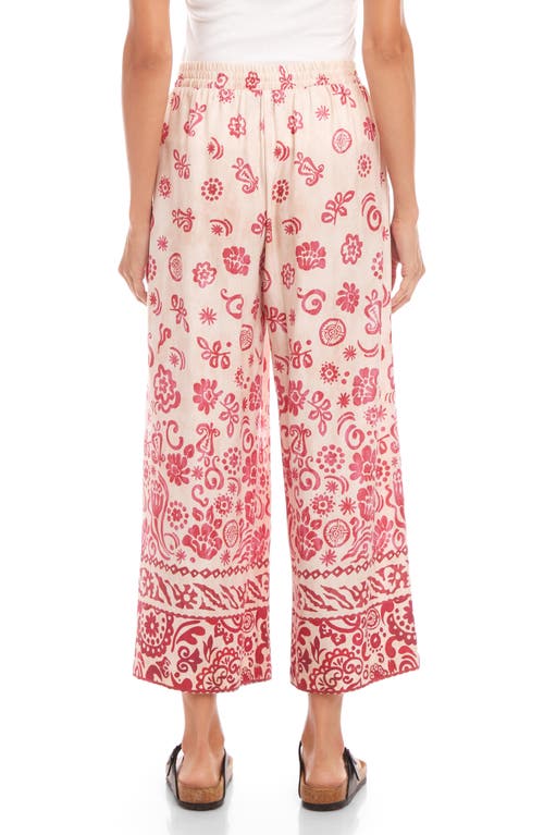 Shop Fifteen Twenty Etta Wide Leg Crop Drawstring Pants In Print