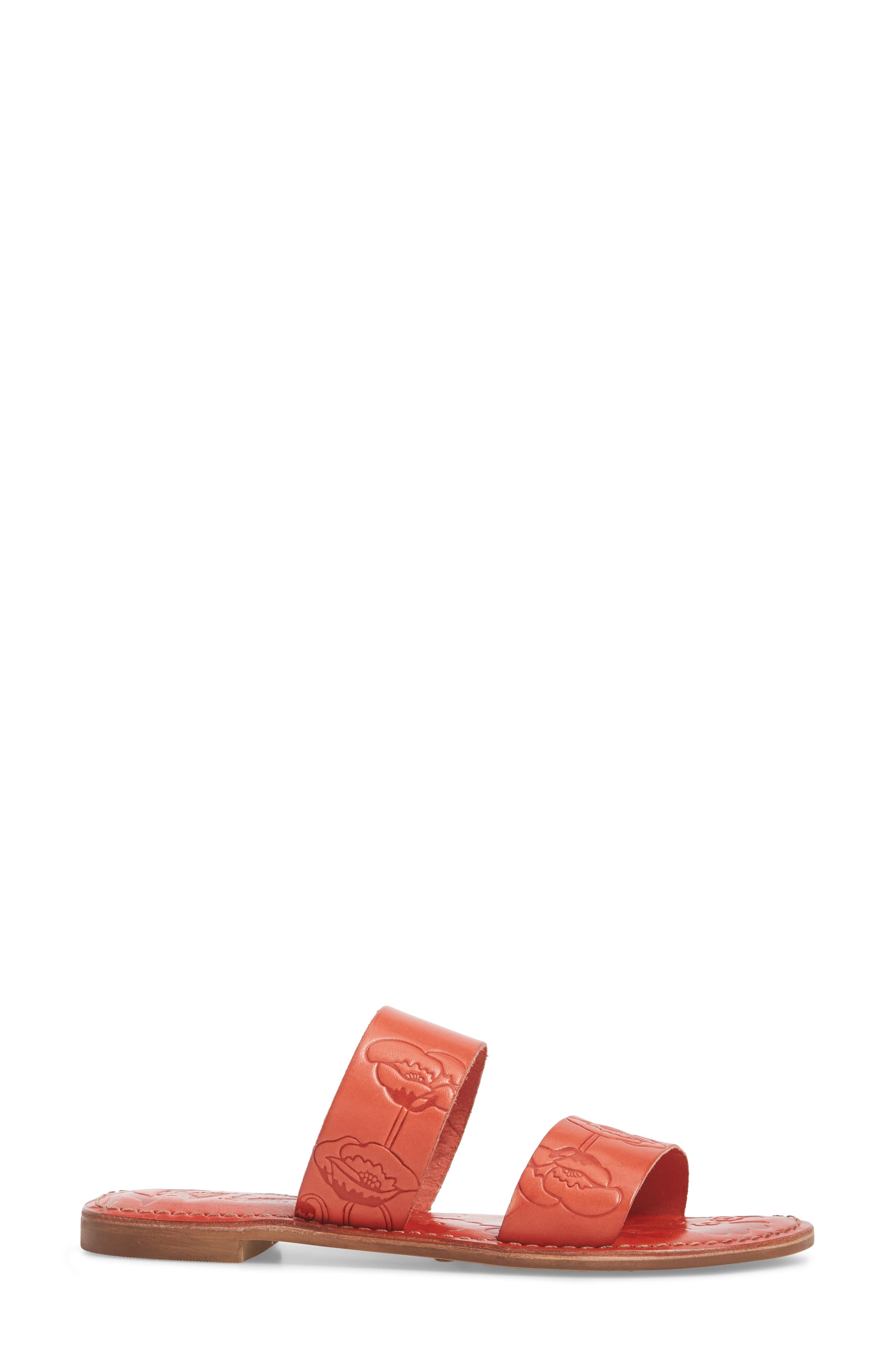 Sheroes Slide Sandal, Alternate, color, RED LEATHER