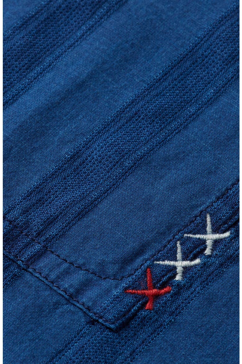 Textured Indigo Button-Up Shirt, Alternate, color, WASHED INDIGO