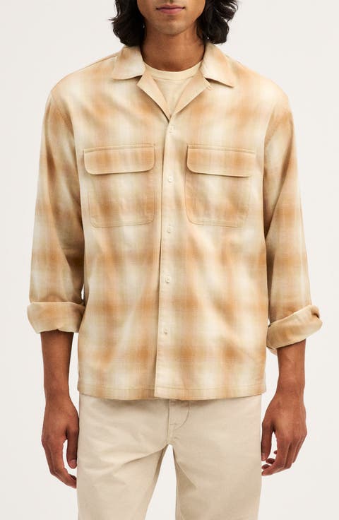 Plaid Long Sleeved Camp Shirt