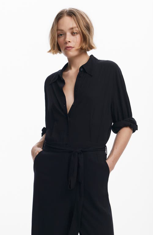 Desigual Lirio Floral Print Wide Leg Jumpsuit In Black