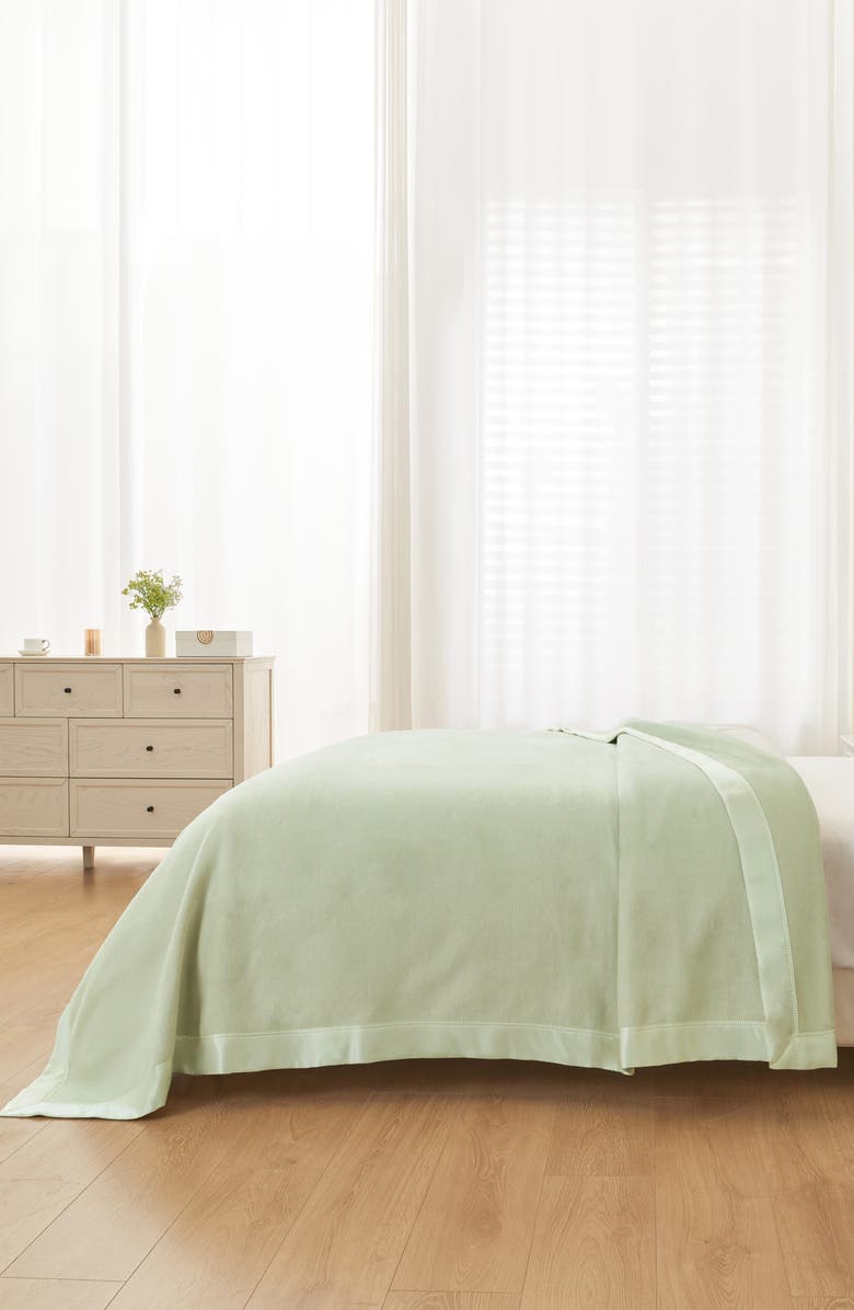MELANGE HOME Plaza Silk Blanket, Alternate, color, Sage