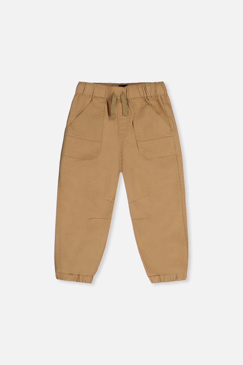 Stretch Canvas Jogger Pants with Patch Pockets, Main, color, Beige