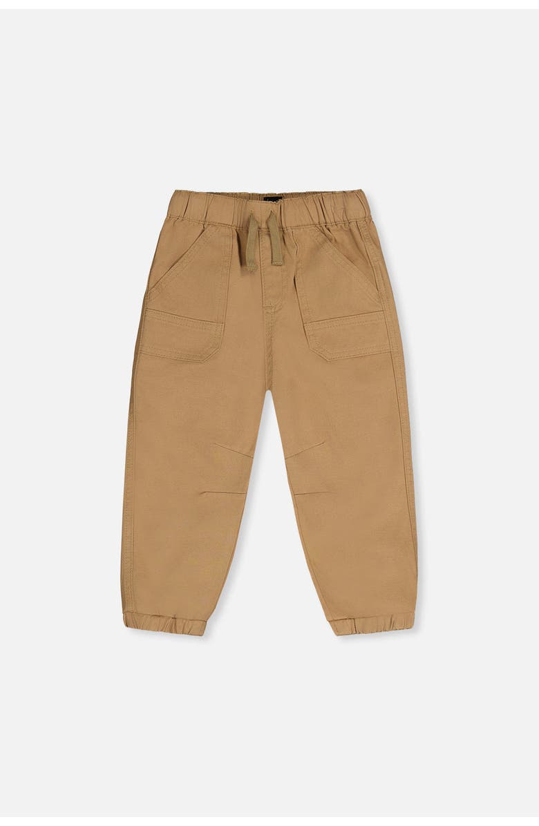 Deux par Deux Stretch Canvas Jogger Pants with Patch Pockets, Main, color, Beige