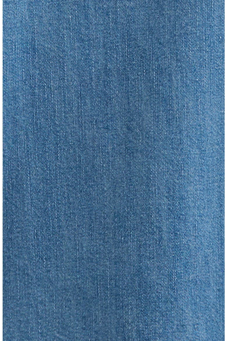 Kids' Scallop Collar Cotton Chambray Top, Alternate, color, MID GEM WASH