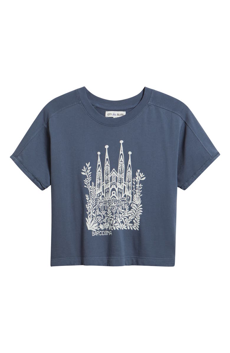CITY BLUES Crop Cotton Graphic T-Shirt, Alternate, color, Cadet Blue