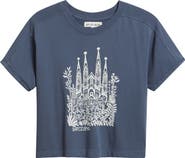 CITY BLUES Crop Cotton Graphic T-Shirt