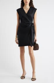 Nordstrom Linen Blend Wrap Dress