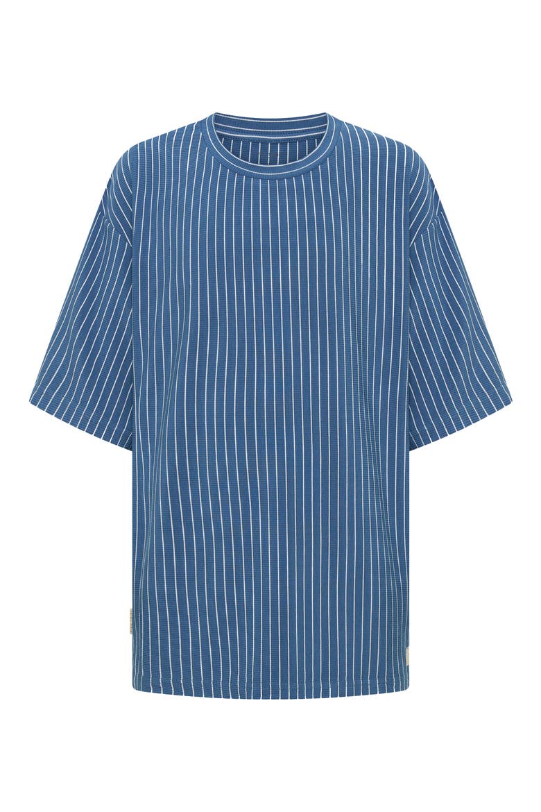 Rib Vertical Stripe T-Shirt, Main, color, BLUE