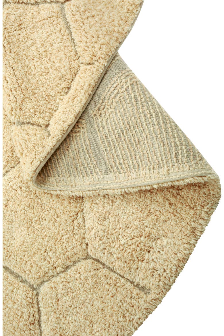 Honeycomb Washable Cotton Blend Round Rug, Alternate, color, GOLDEN