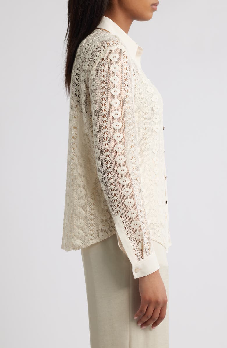 Anne Klein Open Stitch Shirt, Alternate, color, 