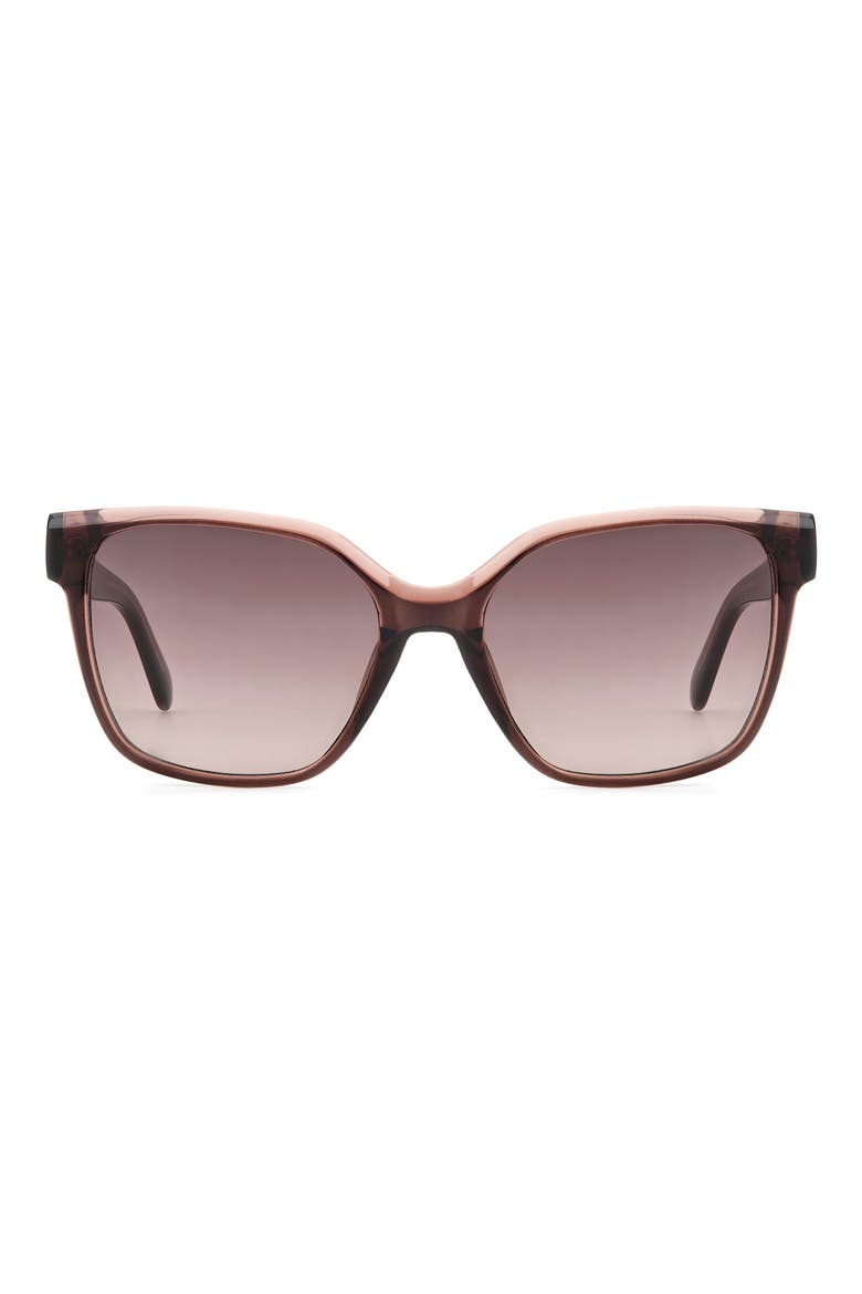 55mm Gradient Cat Eye Sunglasses, Main, color, CRYSTAL GREY/ BROWN SF