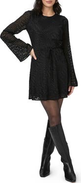 PAIGE Carmelyn Tie Waist Long Sleeve Silk Blend Minidress