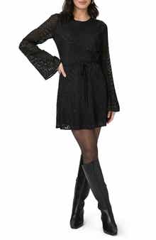 PAIGE Carmelyn Tie Waist Long Sleeve Silk Blend Minidress