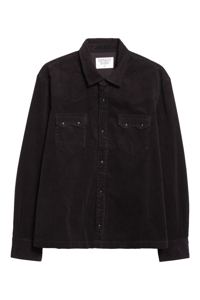 Western Corduroy Shirt, Main, color, BLACK