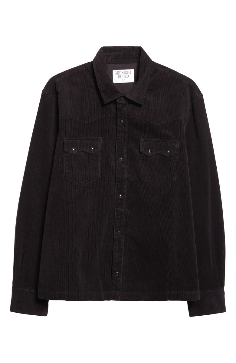 MIDNIGHT RODEO Western Corduroy Shirt, Main, color, Black