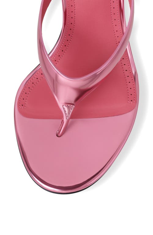 Alaïa Infradito 90 Metallic Leather Sandals In Pink