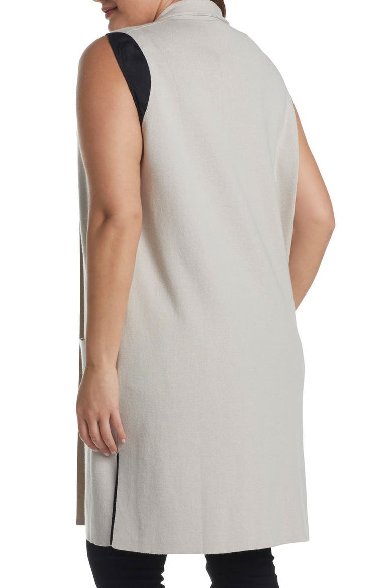 Melva Cotton & Cashmere Open Front Sweater Vest, Alternate, color, LIGHT TAN