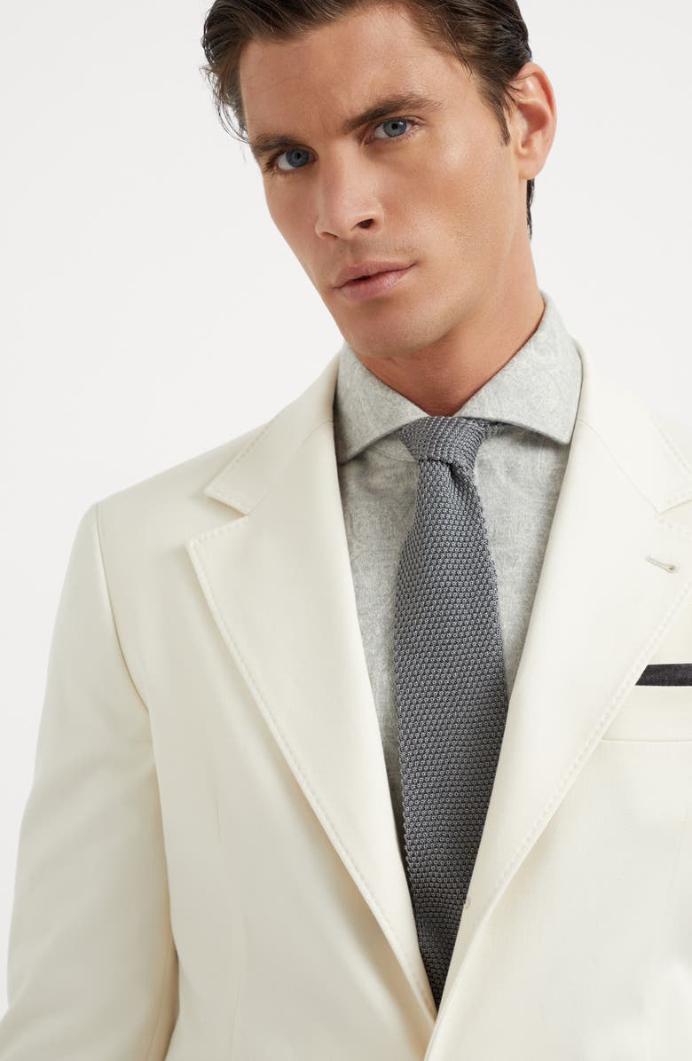 Brunello Cucinelli Knit necktie, Alternate, color, Grey