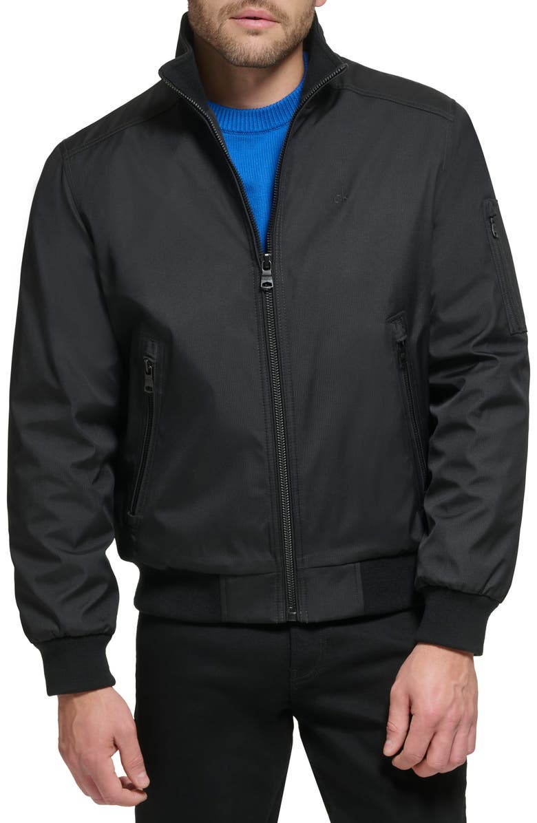 Calvin Klein Classic Water Resistant Bomber Jacket, Main, color, Black