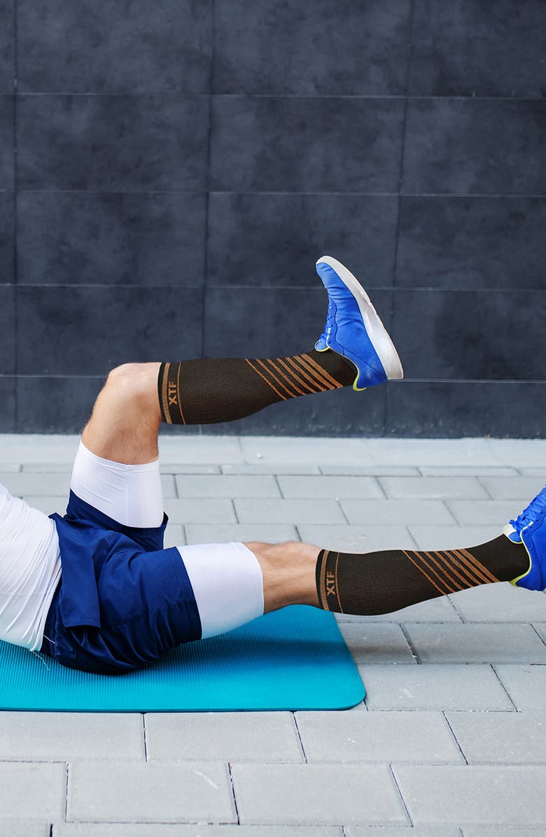 EXTREME FIT Pack of 6 Copper Infused Knee High Socks, Alternate, color, Black/ Brown