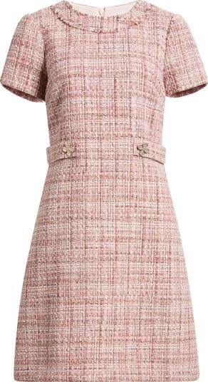 Eliza J Short Sleeve Tweed Dress | Nordstrom