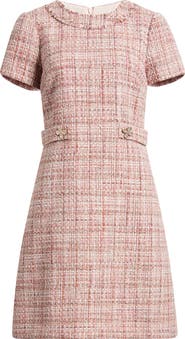 Eliza J Short Sleeve Tweed Dress