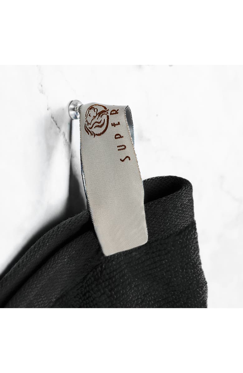 Superior Solid Cotton 6-Piece Towel Set, Alternate, color, Black