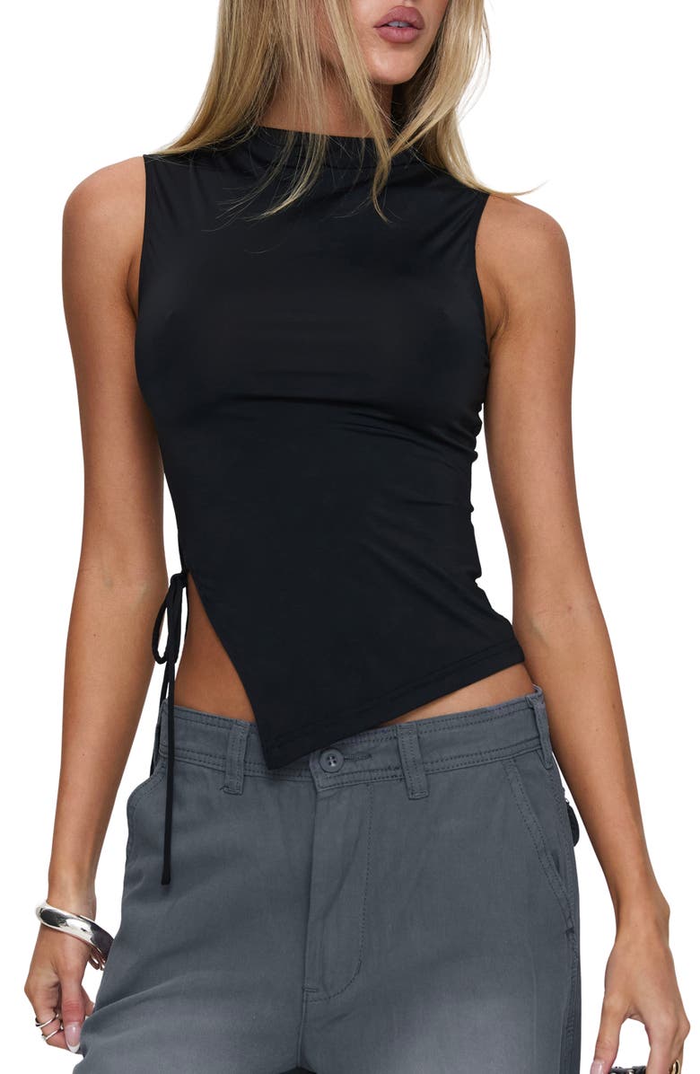 Princess Polly Solarah Tie Side Tank, Main, color, Black