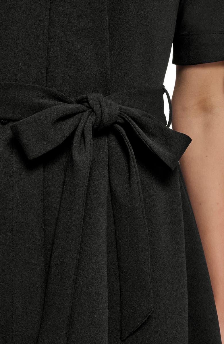 Calvin Klein Tie Sleeve Crepe Shirtdress, Alternate, color, Black