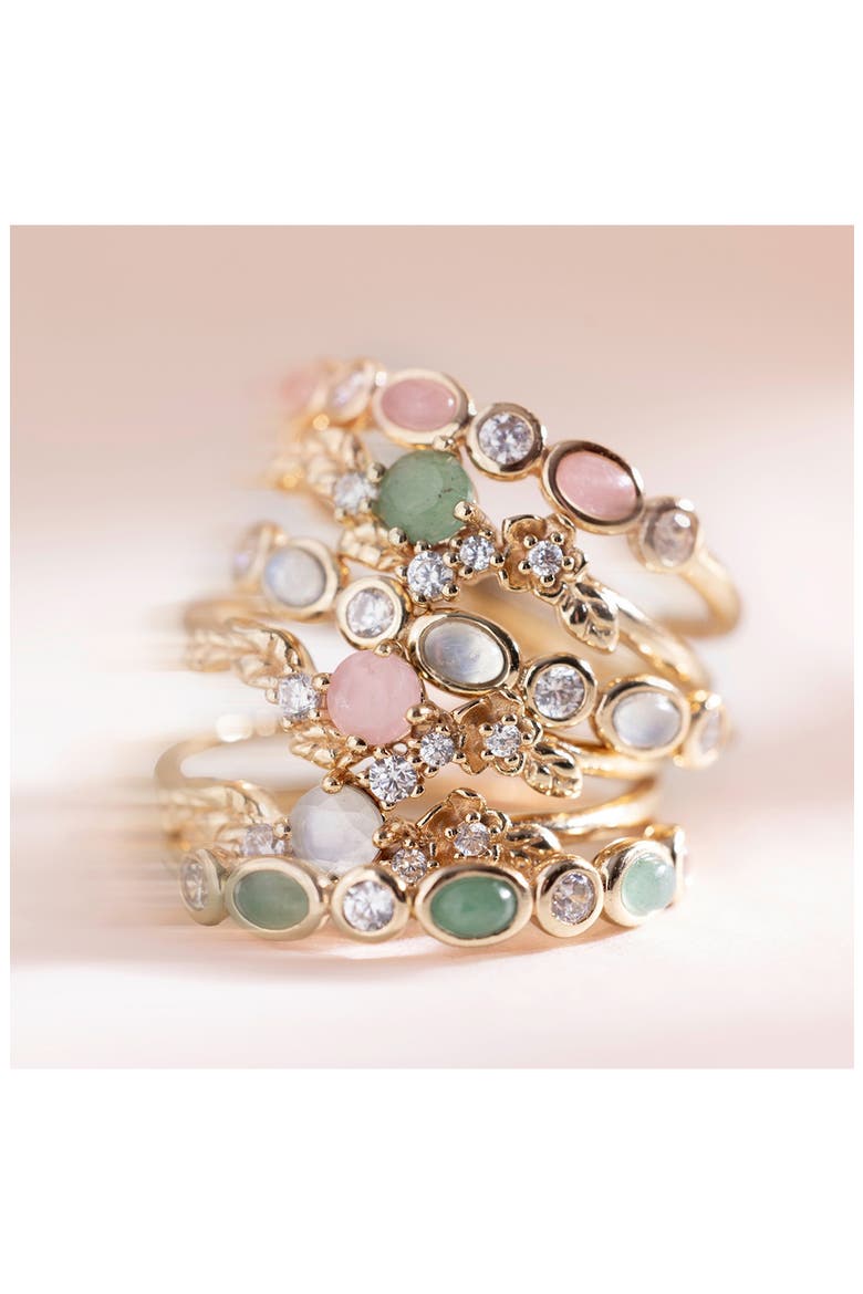 Lumi Flora Ring, Alternate, color, GOLD VERMEIL / GREEN