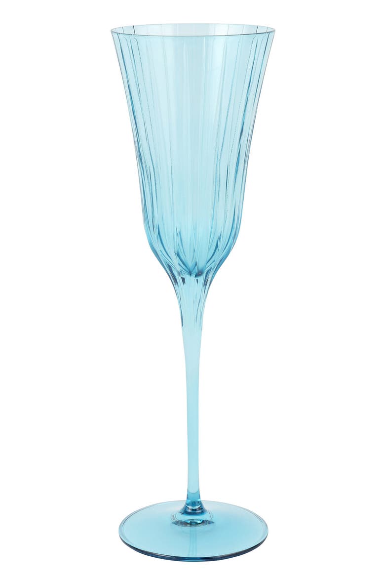 Natalia Teal Champagne Glass, Main, color, BLUE