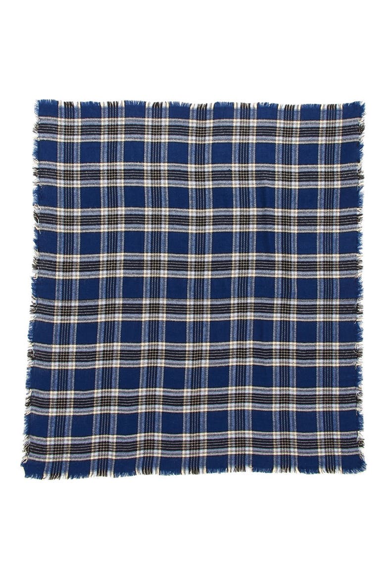 Plaid Square Scarf, Alternate, color, BLUE MULTI