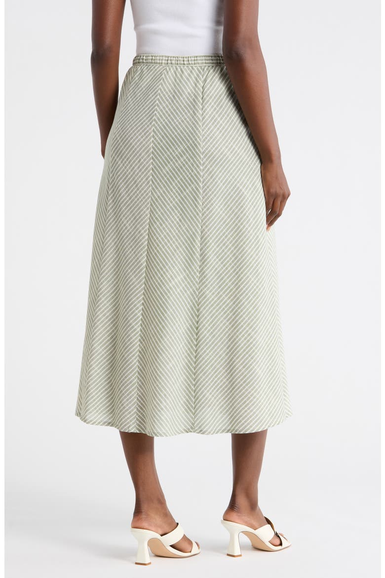 Stripe Button Front Maxi Skirt, Alternate, color, IVY/ OFF WHITE