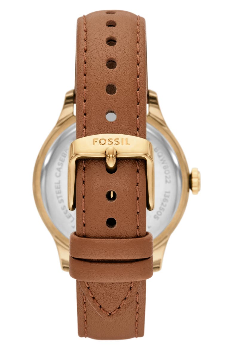 Brynn Multifunction Leather Strap Watch, 38mm, Alternate, color, GOLD