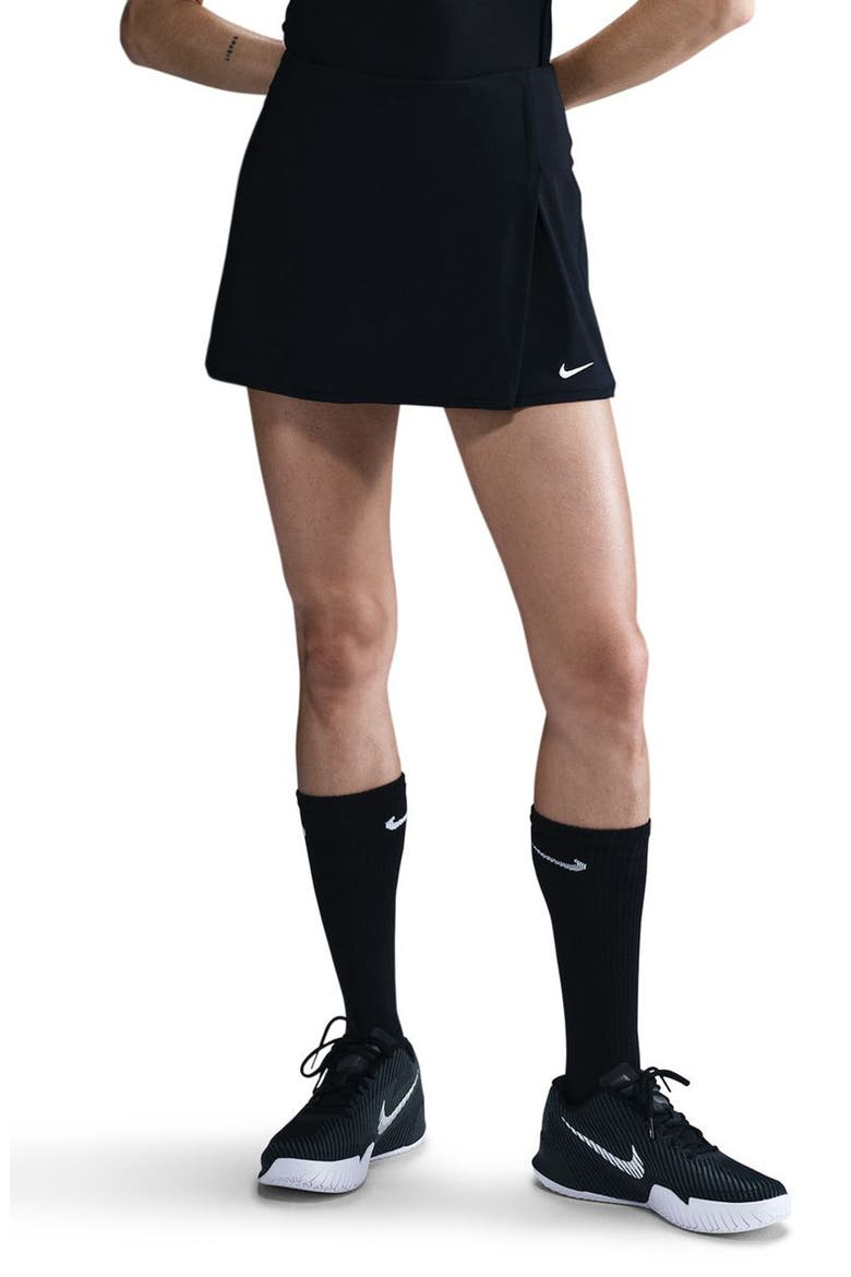 Victory Dri-FIT Straight Tennis Skort, Main, color, 010 010 BLACK/WHITE