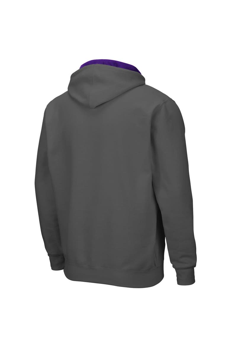 Men's Colosseum Charcoal James Madison Dukes Arch & Logo 3.0 Full-Zip Hoodie, Alternate, color, Charcoal