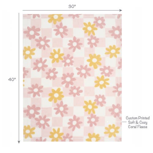 Lambs & Ivy Daisy Dreams Soft & Cozy Luxury Fleece Checkered Baby Blanket In Multi
