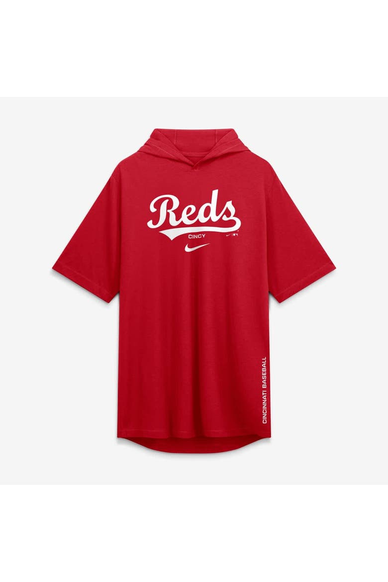 Men's Nike Red Cincinnati Reds Arched Wordmark Tri-Blend Hooded T-Shirt, Alternate, color, Red