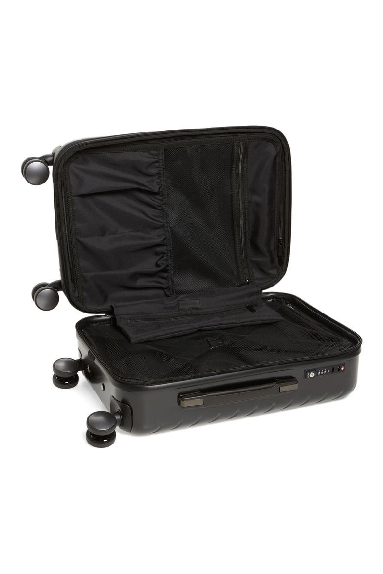 Chevron 20-Inch Spinner Carry-On, Alternate, color, BLACK