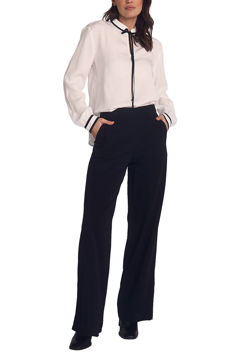 Bella Dahl Catalina Pull-On Flat Front Wide Leg Pants, Alternate, color, Black