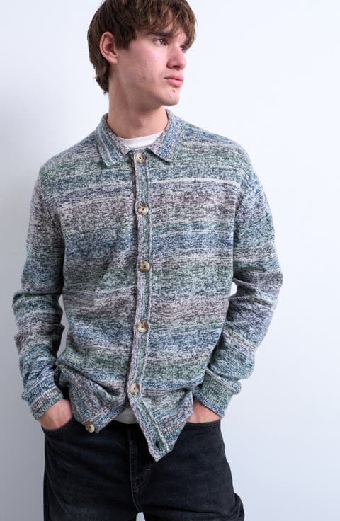 Space Dye Polo Cardigan