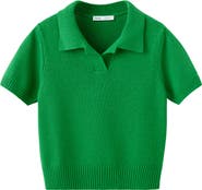 MANGO Johnny Collar Knit Polo Sweater