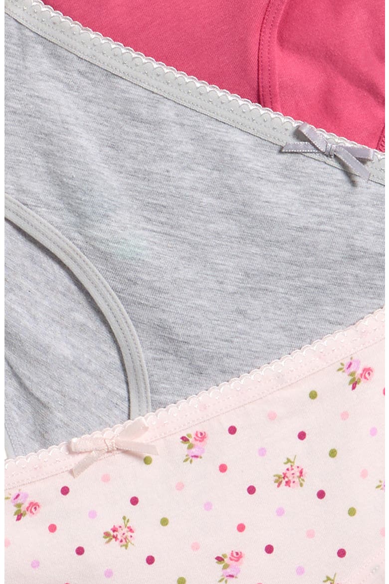 Kids' 5-Pack Cotton Blend Panties, Alternate, color, PINK D/ LHG/ DUSK/ PINK FLOR
