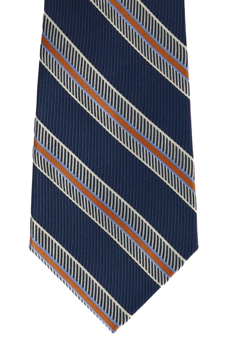 Wide Stripe Tie, Alternate, color, NAVY ORANGE