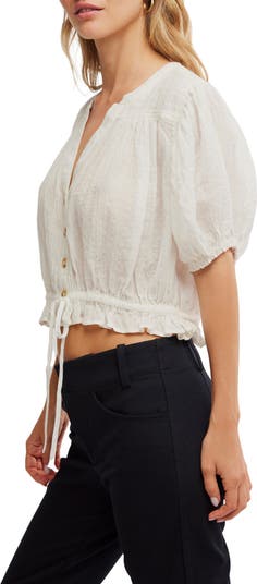 Little Cloud Button-Up Crop Top