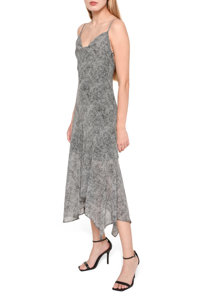 WAYF Floral Cowl Neck Handkerchief Hem Slipdress, Alternate, color, 