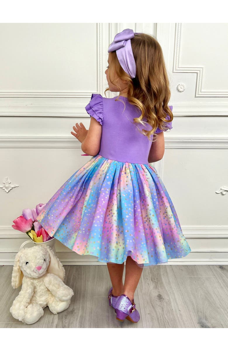 Mia Belle Girls Girls Make It Rain-bows Multicolor Tutu Dress, Alternate, color, Purple