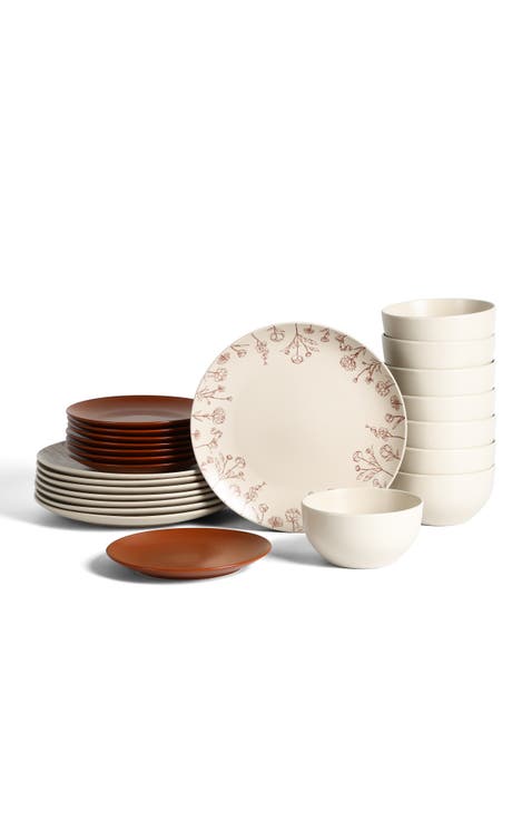 Camelia Stoneware 24-Piece Dinnerware Set